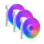 Kit De Tres Ventiladores BALAM RUSH EOLOX BLAZE EX50KW / 120MM / 1500 RPM / 28.76 Cfm / 23.3 dBA / 3Pin 12V, 3Pin 5V ARGB / Blanco