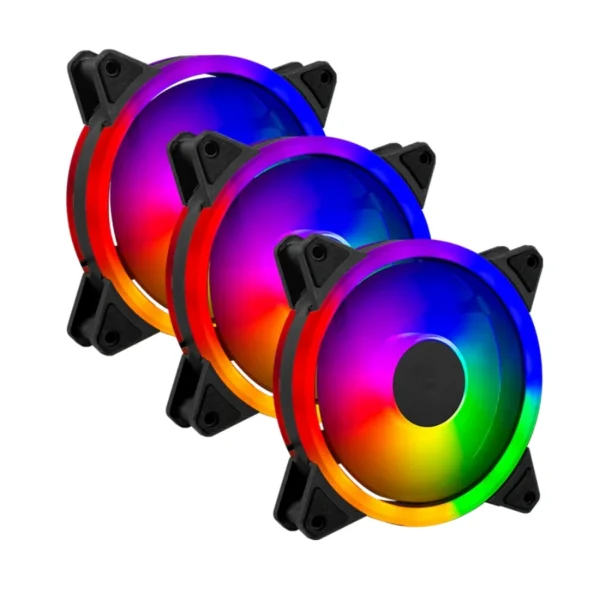 Kit De Tres Ventiladores BALAM RUSH EOLOX BLAZE EX30K RGB / 120MM / 1200 RPM / 31.3 Cfm / 23.3 dBA / Conector Molex / Negro - Image 1