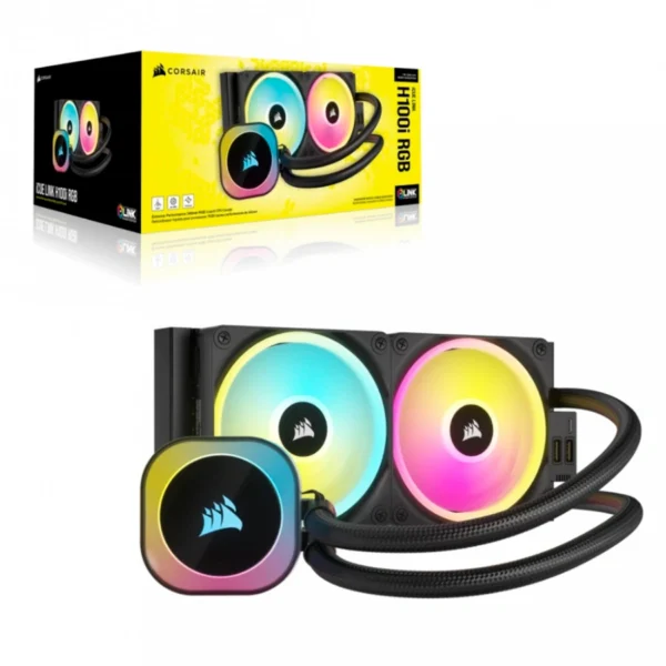 Enfriamiento Liquido AIO CORSAIR ICUE LINK H100I RGB / 240MM / AMD, Intel / 480 - 2400RPM / 63.1 CFM / Negro - Image 5