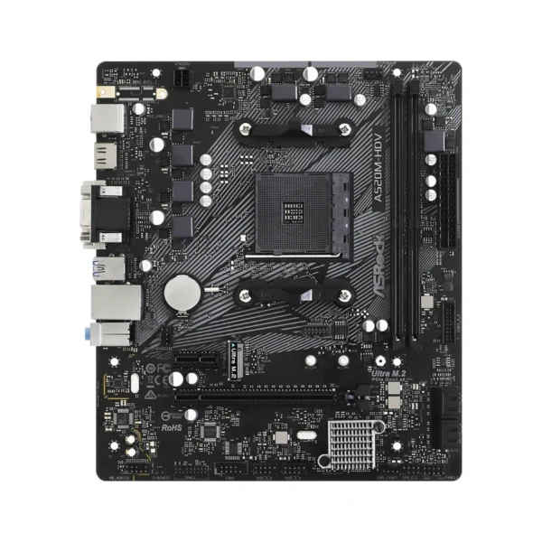 Tarjeta Madre ASROCK A520M-HDV / Socket AM4 AMD / 64GB x2 DDR4 4733MHZ OC* / x1 M.2 PCI-E 3.0 / VGA, HDMI / Micro-ATX / USB 3.2 x6 - Image 2