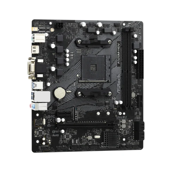 Tarjeta Madre ASROCK A520M-HDV / Socket AM4 AMD / 64GB x2 DDR4 4733MHZ OC* / x1 M.2 PCI-E 3.0 / VGA, HDMI / Micro-ATX / USB 3.2 x6 - Image 4