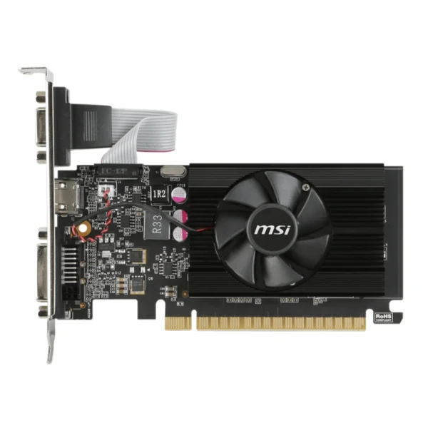 Tarjeta De Video MSI NVIDIA GT710 / Pcie X8 2.0 / 2gb Ddr3 / Hdmi, VGA, DVI / 1x Ventilador / 64 Bit / 1600 MHz - Image 2
