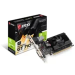 Tarjeta De Video MSI NVIDIA GT710 / Pcie X8 2.0 / 2gb Ddr3 / Hdmi, VGA, DVI / 1x Ventilador / 64 Bit / 1600 MHz