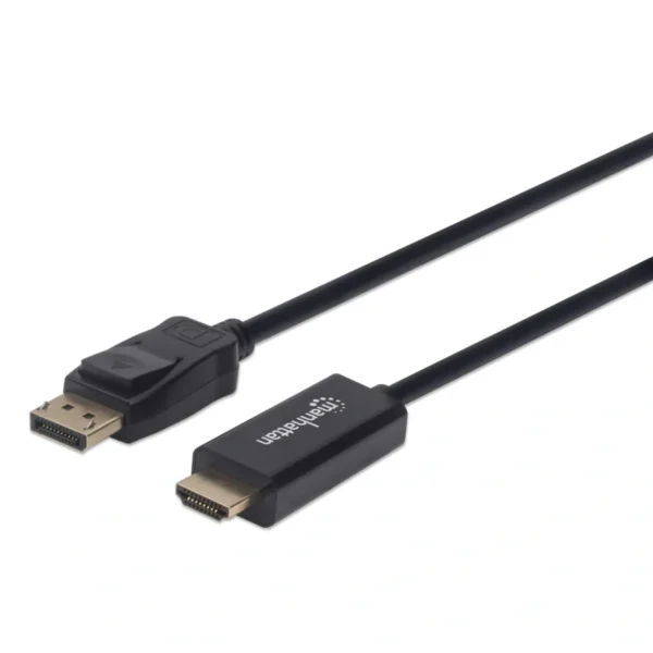 Cable DisplayPort MANHATTAN 152662 / Macho A Macho / 1 Metro / Contactos Con Baño De Oro / 1920x1080P a 60Hz / Negro - Image 3