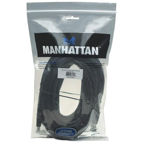 Cable HDMI MANHATTAN 323246 / De Alta Velocidad / Ancho De Banda 10.2Gbps / Macho A Macho / Blindado / 10M / Color Negro - Image 4