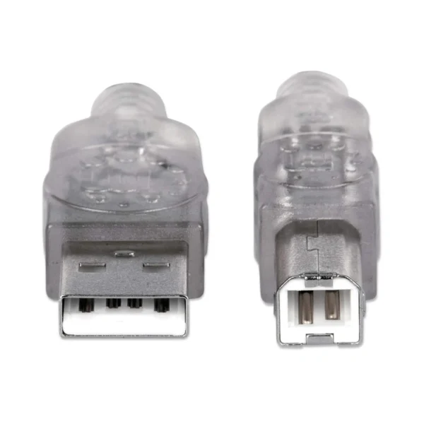 Cable Para Dispositivos USB B MANHATTAN 333405 / Versión 2.0 / Macho A Macho / 480Mbps / 1.8Mts / Color Plateado - Image 3