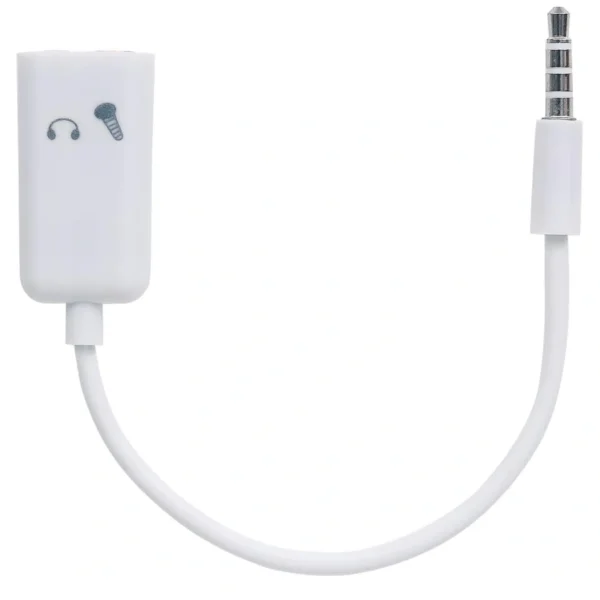 Adaptador Audio Estéreo MANHATTAN 354561 / Para Micrófono Y Audífonos / 2 x 3.5mm / 20cm / Color Blanco - Image 2