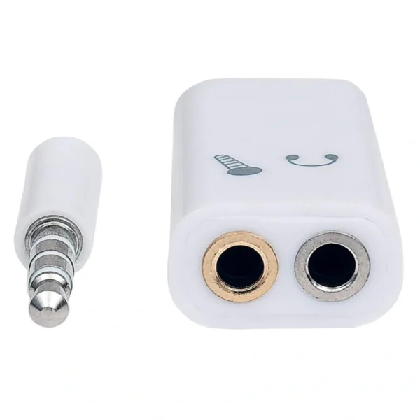 Adaptador Audio Estéreo MANHATTAN 354561 / Para Micrófono Y Audífonos / 2 x 3.5mm / 20cm / Color Blanco - Image 4