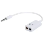 Adaptador Audio Estéreo MANHATTAN 354561 / Para Micrófono Y Audífonos / 2 x 3.5mm / 20cm / Color Blanco