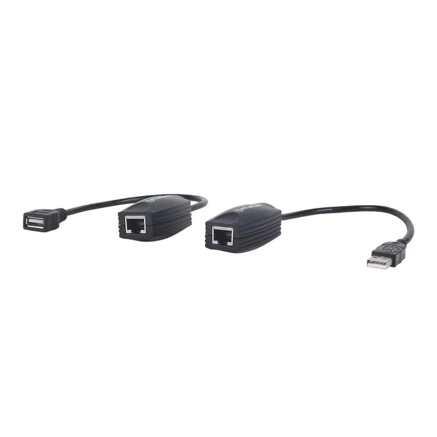 3a Extensor De Línea USB MANHATTAN 179300 / 12Mbps / Hasta 60Mts / Vía RJ45 / Certificación CE / ROHS / Negro - Imagen 1