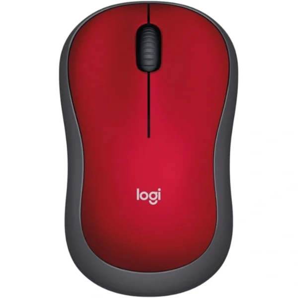 Mouse LOGITECH M185 / Inalámbrico / Receptor USB / Alcance 10M / 1000 DPI / 3 Botones / Sensor Óptico / Rojo-Negro - Image 1