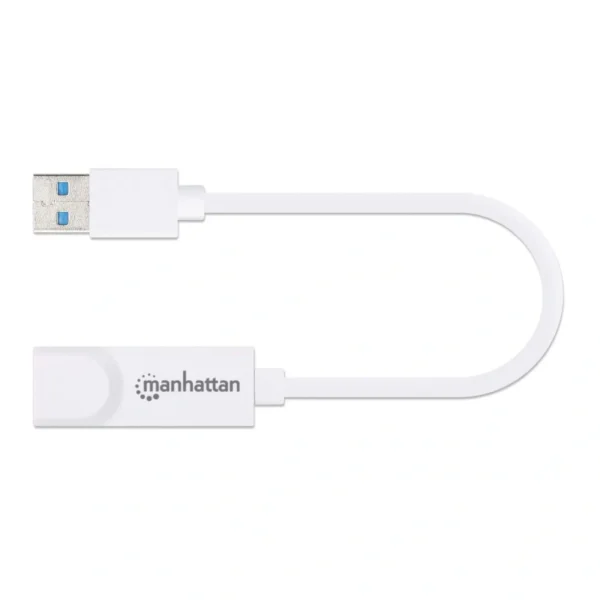 Adaptador Ethernet MANHATTAN 506847 / USB 3.0 A RJ-45 GB Ethernet 10/100/1000Mbps / Color Blanco - Image 2