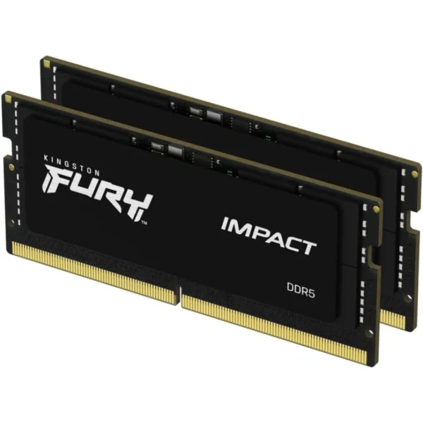 Kit De Memoria RAM SODIMM KINGSTON FURY Impact / 32GB (2x16GB) / DDR5 6000MHz / CL38 / 1.35V / Para Laptop / XMP / Negro - Image 1