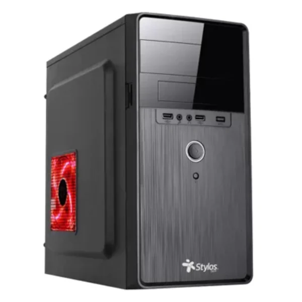 Gabinete STYLOS STPGAC5B / Micro Atx-Itx / Plastico / 1 Ventilador Incluido / Fuente De Poder Incluida De 500W / Usb 3.0 / Negro - Image 1