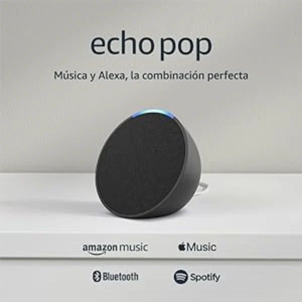 Bocina Inteligente Echo Pop AMAZON Con Asistente Virtual Alexa AMZ-B09WNK39JN-C / 15 W / Inalámbrica / Bluetooth, Wifi / Color Negro - Image 3