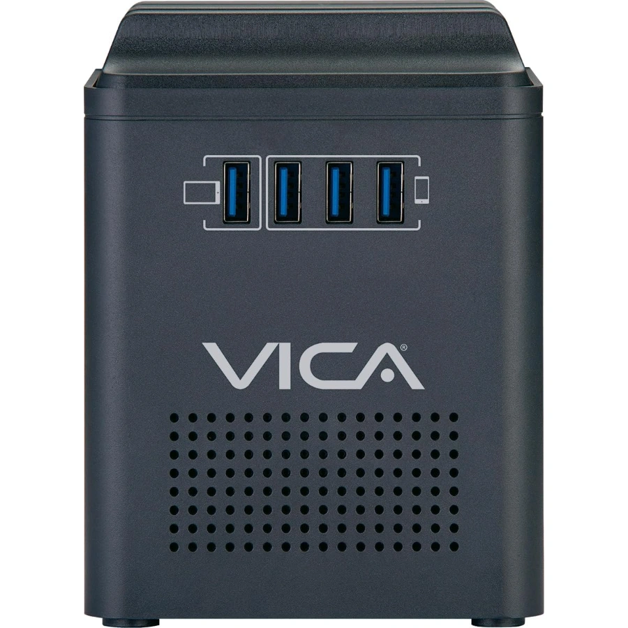 71bblJrMb+L._AC_SL1200_ Regulador VICA CONNECT 800 / 400W / 800VA / Entrada 120V, Salida 108-132V / 4 Contactos / Supresor De Picos / 4 Puertos USB / Indicadores Led / Negro - Imagen 1