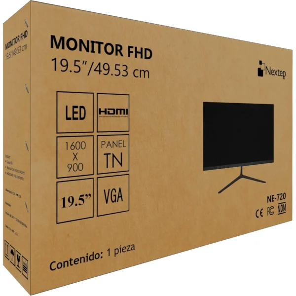 Monitor NEXTEP NE-720 / 19.5" / 1600 X 900 HD / 75Hz / Panel TN / 5MS / HDMI, VGA / Montaje VESA / Negro - Image 6