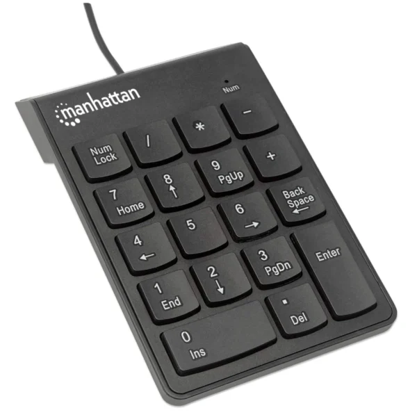 Teclado Numérico MANHATTAN 176354 / Alámbrico / USB / Membrana / 18 Teclas De Tamaño Completo / Color Negro - Image 3