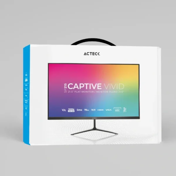 Monitor ACTECK Captive Vivid SP215 / 21.5" / 1920 x 1080P Full HD / 75 Hz / Panel VA / 5MS / Hdmi, Vga, Dc / Negro / AC-933858 - Image 5