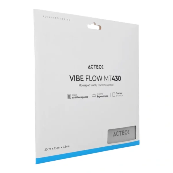 Mouse Pad Ergonómico ACTECK VIBE FLOW MT430 / Base Antiderrapante / Superficie Plana Y Suave / Acabado De Tela / Grosor De 4MM / Gris Claro - Image 3
