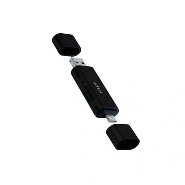 Lector De Memoria Dual ACTECK DH450 / USB A - USB C / Micro SD / TF / Negro - Image 1