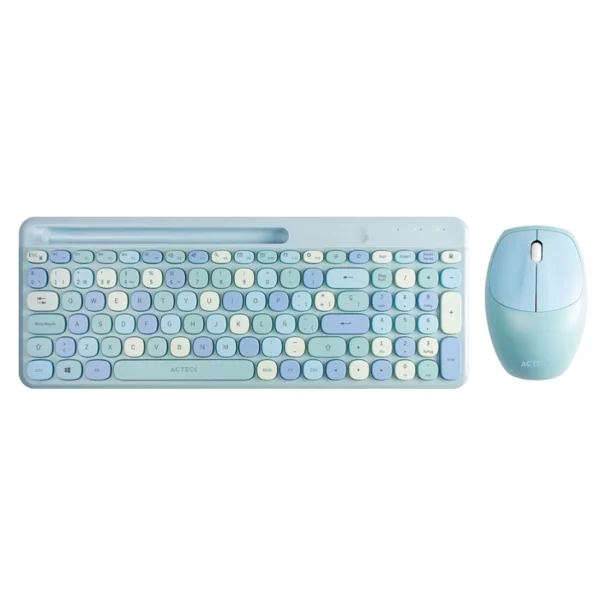 Kit De Teclado Y Mouse ACTECK CREATOR CHIC MK470 / Membrana / Inalámbrico / Receptor USB / 2 Botones+Scroll / Sensor Óptico / Español / Azul - Image 1