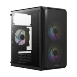 Gabinete ACTECK Doom GI630 / Micro-ATX / Fuente Incluida 500W / Panel Acrílico / 3 Ventiladores RGB Incluidos / USB 2.0, 3.0 / Negro