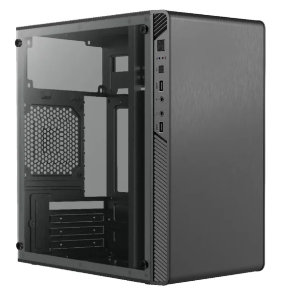 Gabinete ACTECK Performance II GI215W / Micro-ATX / Fuente Incluida 500W / Panel Acrílico / No Incluye Ventiladores / USB 2.0 / Negro - Image 1