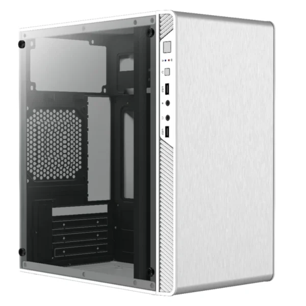 Gabinete ACTECK Performance II GI215W / Micro-ATX / Fuente Incluida 500W / Panel De Acrílico / No Incluye Ventiladores / USB 2.0 / Blanco - Image 1
