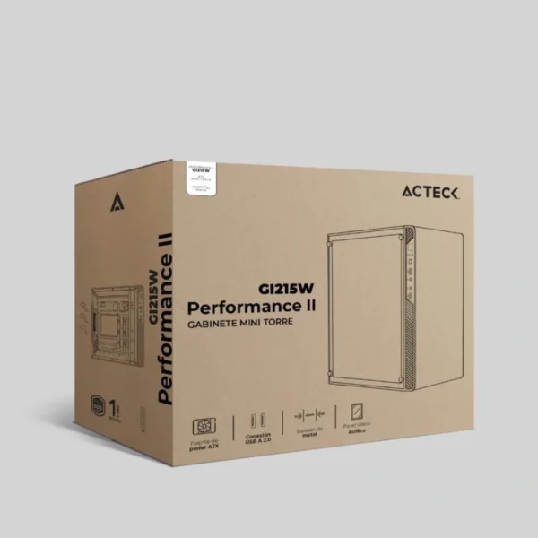 Gabinete ACTECK Performance II GI215W / Micro-ATX / Fuente Incluida 500W / Panel De Acrílico / No Incluye Ventiladores / USB 2.0 / Blanco - Image 6