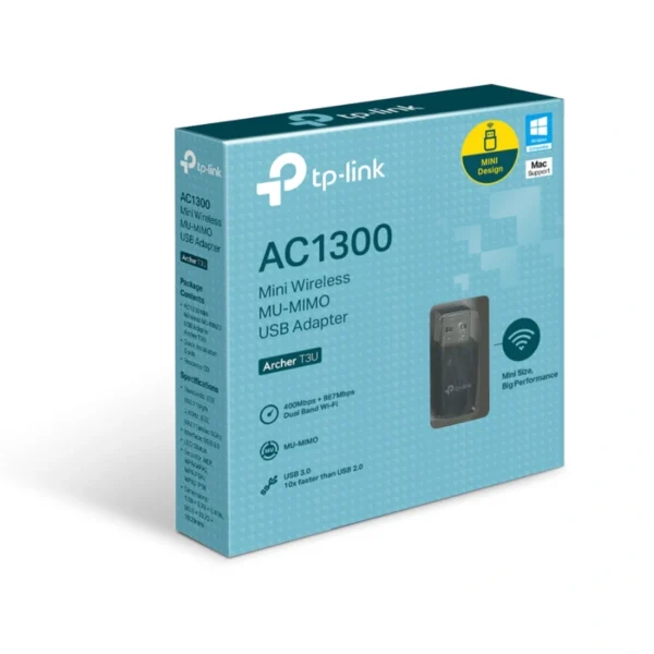 Adaptador AC1300 TP-LINK Archer T3U / Inalámbrico / USB 3.0 / De Tamaño Pequeño / Negro - Image 2