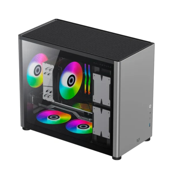 Gabinete Gamer BALAM RUSH Eris Special GI985 / Micro-ATX / Cristal Templado / Ventiladores No Incluidos / USB 3.0, USB-C / Gris - Image 2