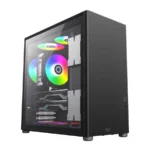 Gabinete Gamer BALAM RUSH Eris Jet GM985 / ATX / Cristal Templado / Ventiladores No Incluidos / USB 3.0, USB-C / Negro