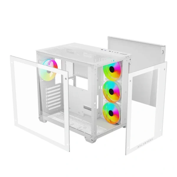 Gabinete Gamer BALAM RUSH Tank Pro GM930 / ATX / Cristal Templado / 4 Ventiladores RGB Incluidos / USB 3.0, USB 2.0 / Blanco - Image 4