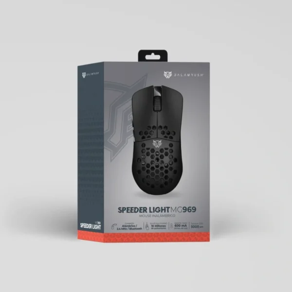 Mouse Gamer BALAM RUSH SPEEDER LIGHT MG969 RGB / Alámbrico, Inalámbrico / USB-C, Bluetooth, Receptor USB / Cable 1.7M Trenzado / 5000 DPI Ajustables / 7 Botones / Sensor Pixart 3325 / Negro - Image 6