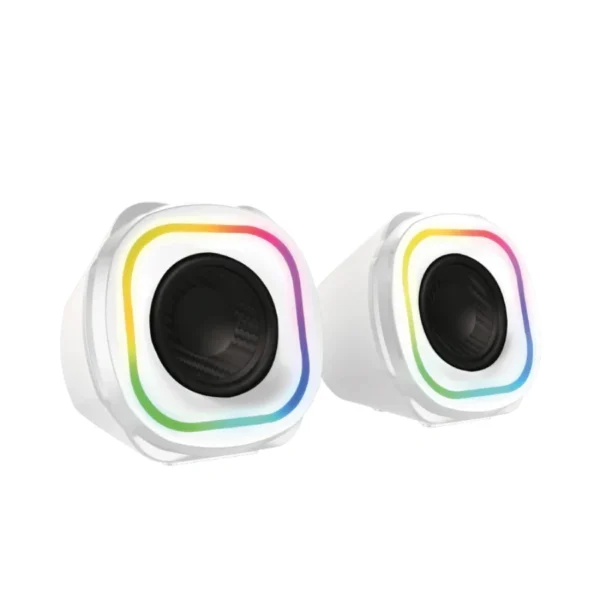 Bocinas Gamer BALAM RUSH GLIMM QUAD BG555 / Alámbricas, Inalámbricas / Bluetooth, 3.5 MM, USB / Sonido Estéreo / 10W / Iluminación LED / Blanco - Image 2