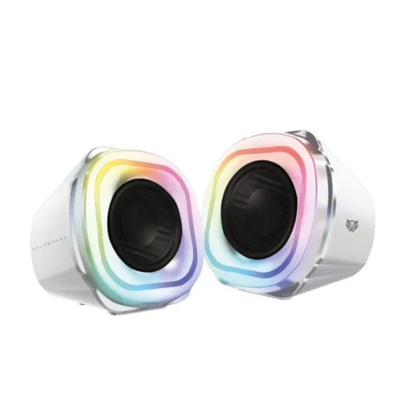 Bocinas Gamer BALAM RUSH GLIMM QUAD BG555 / Alámbricas, Inalámbricas / Bluetooth, 3.5 MM, USB / Sonido Estéreo / 10W / Iluminación LED / Blanco - Image 1