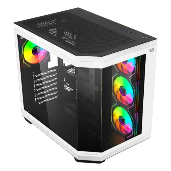 Gabinete Gamer BALAM RUSH Tank Master 9600TB / ATX / Cristal Templado / 4 Ventiladores ARGB Incluidos / USB-C, USB 2.0, 3.0 / Blanco-Negro - Image 2