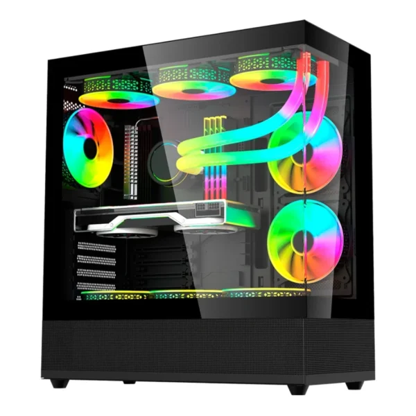 Gabinete Gamer BALAM RUSH Tank Super 9200TB / ATX / Cristal Templado / 3 Ventiladores ARGB Incluidos / USB-C, USB 2.0, 3.0 / Negro - Image 1