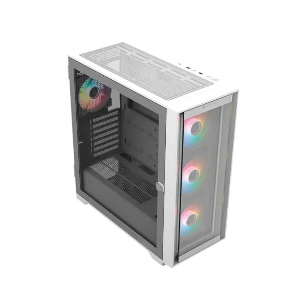 Gabinete Gamer BALAM RUSH Carbono Twin Mate 9000 / E-ATX / Cristal Templado / 4 Ventiladores ARGB Incluidos / USB-C, USB 2.0, 3.0 / Blanco - Image 2
