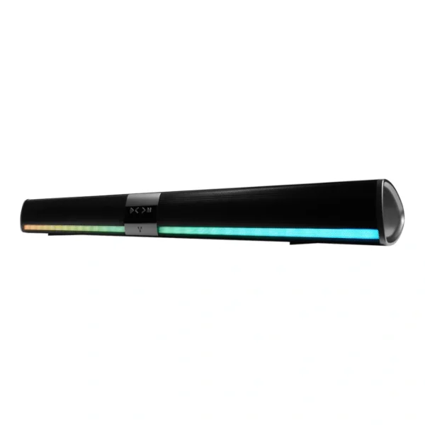Bocina VORAGO BSP-450 / Inalámbrica, Alámbrica / Bluetooth, 3.5MM, USB, Micro SD / Radio FM / 10W (2x5W) / Recargable / Iluminación RGB / Negro - Image 3