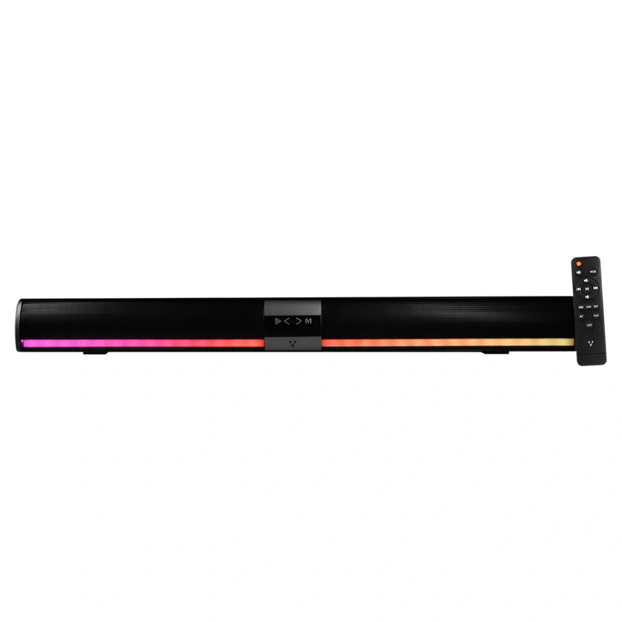 Bocina VORAGO BSP-450 / Inalámbrica, Alámbrica / Bluetooth, 3.5MM, USB, Micro SD / Radio FM / 10W (2x5W) / Recargable / Iluminación RGB / Negro | HarTunning