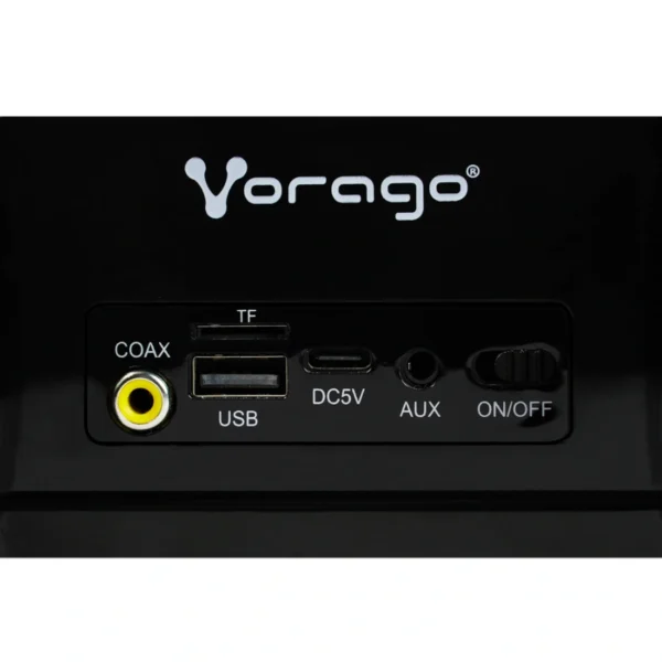Bocina VORAGO BSP-450 / Inalámbrica, Alámbrica / Bluetooth, 3.5MM, USB, Micro SD / Radio FM / 10W (2x5W) / Recargable / Iluminación RGB / Negro - Image 6