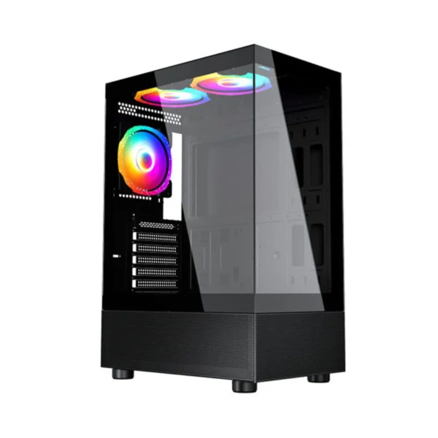 CG360GBYGT 12 Gabinete Gamer Yaguaret 360 / Media Torre / Micro-ATX / Vidrio Templado / 3 Ventiladores ARGB Incluidos / Negro - Image 1