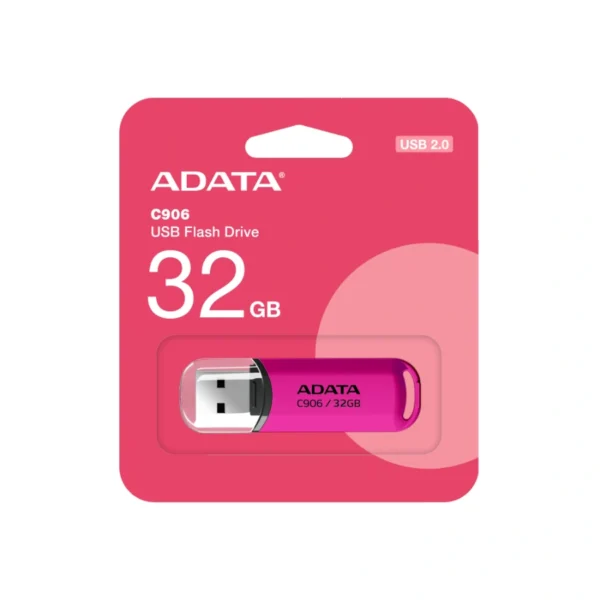 MEMORIA USB ADATA C906 / 64GB / USB 2.0 / CON TAPA / Rosa - Image 3