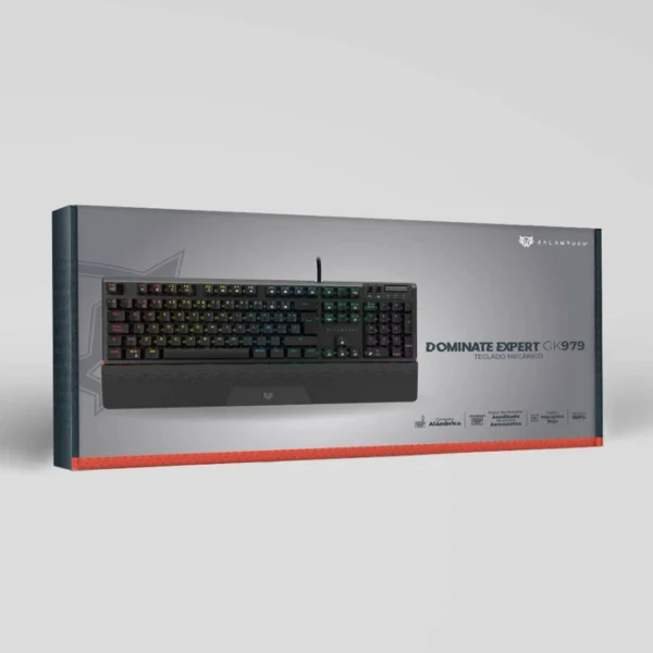 Teclado Gamer BALAM RUSH DOMINATE EXPERT GK979 RGB / Mecánico / Alámbrico / USB 3.0 - Tipo C / Cable 1.8 M Trenzado / Anti-Ghosting / Switch Rojo Outemu / Español / Negro - Image 4