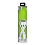 Cable Lightning BROBOTIX 963165 / Lightning a USB 2.0 / 1 m / 100 % Flexible / Blanco - Image 2