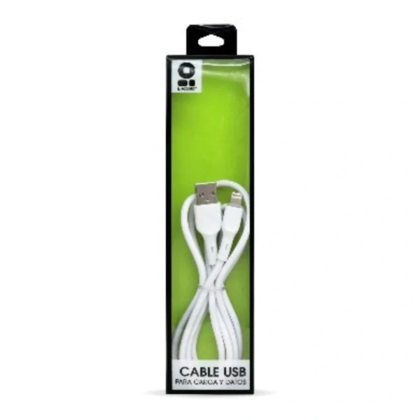 Cable Lightning BROBOTIX 963165 / Lightning a USB 2.0 / 1 m / 100 % Flexible / Blanco - Image 2