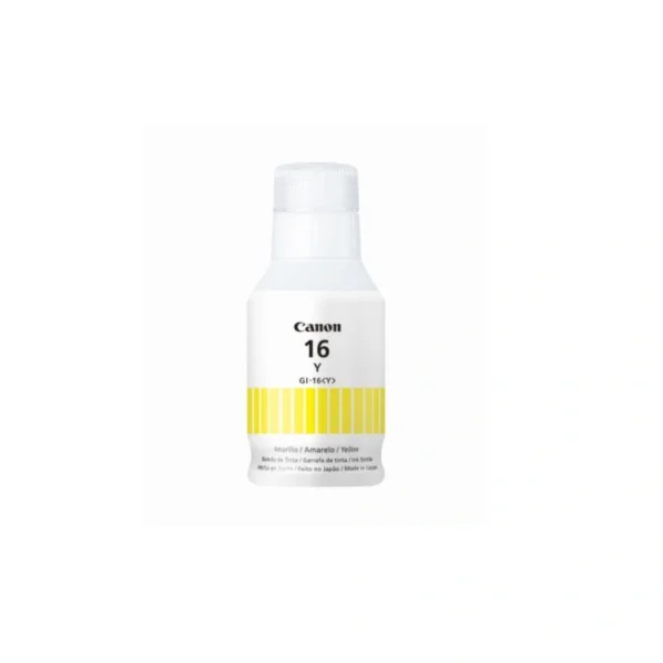Botella De Tinta CANON GI-16 / Rendimiento 9000 Paginas / Compatible: MAXIFY GX7010, MAXIFY GX6010, MAXIFY GX5010 / Color Amarillo - Image 1
