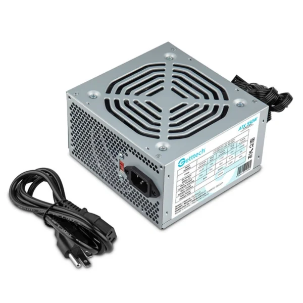 Fuente De Poder GETTTECH GFS-55020-01 / 550W / 20+4 Pin / Cpu 4+4 / Sata / Molex / Color Gris - Image 2